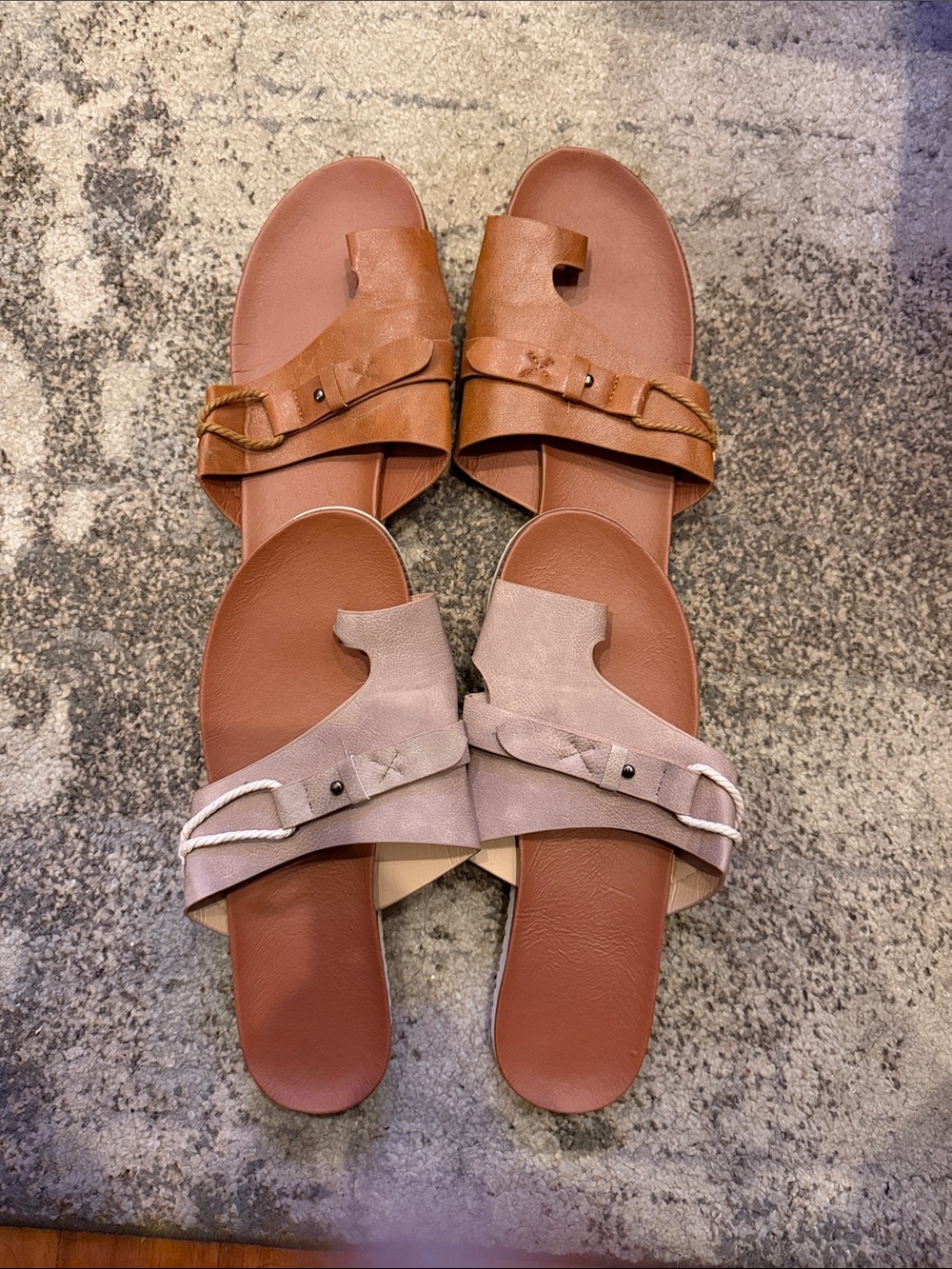 Women’s Slide Sandals 2 pair in Brown and Taupe - Casual Comfort